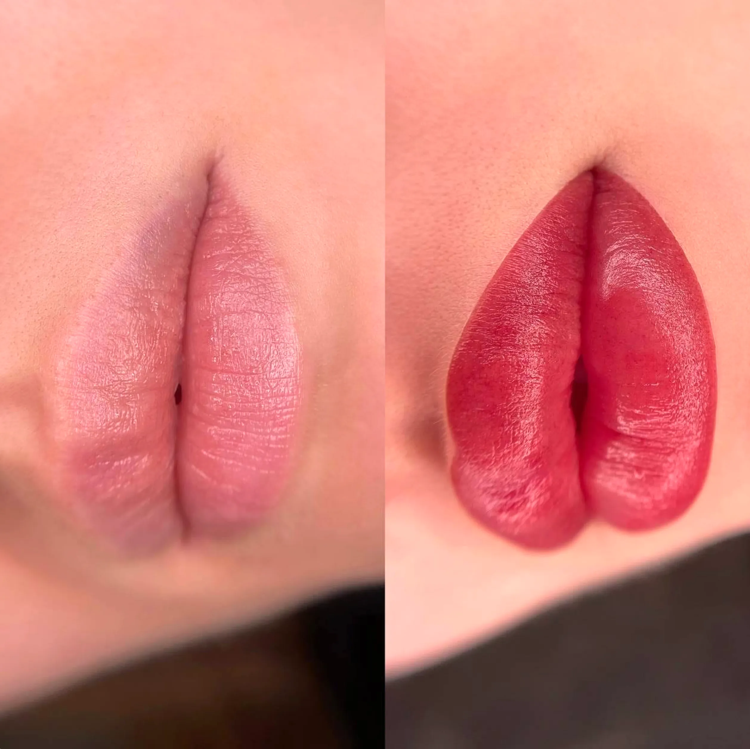 before and after lip blush tattoo colors